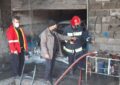 آتش سوزی یک کارگاه میکانیکی در ایلخچی
