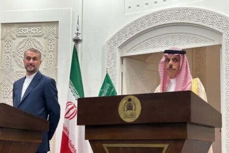 نشست خبری مشترک وزرای خارجه ایران و عربستان